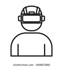 man with rv mask line style icon vector illustration design