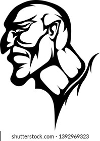 Man s face in profile on an isolated background. Vector Illustration. EPS 10.