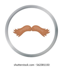 Man s mustache icon in cartoon style isolated on white background. Beard symbol stock vector illustration