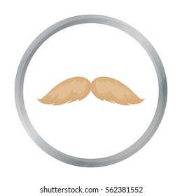 Man s mustache icon in cartoon style isolated on white background. Beard symbol stock vector illustration.