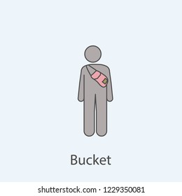 man with sack 2 colored line icon. Simple colored element illustration. Outline symbol design from man with bag set
