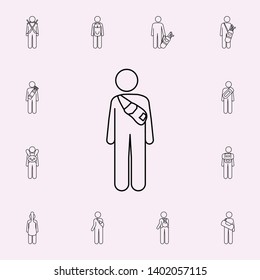 man with sack illustration icon. Male Bag and luggage icons universal set for web and mobile