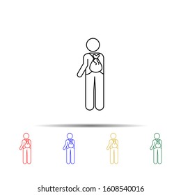 man with sack multi color style icon. Simple thin line, outline vector of vmle bag and luggage icons for ui and ux, website or mobile application