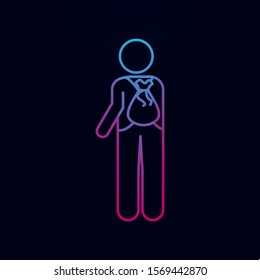 Man with sack nolan icon. Simple thin line, outline vector of male bag and luggage icons for ui and ux, website or mobile application
