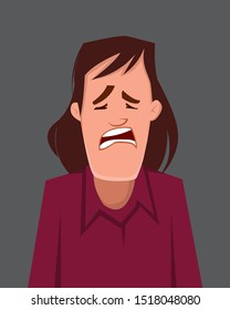 Man sad facial expression vector illustration.