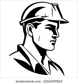 Man with safety helm isolated