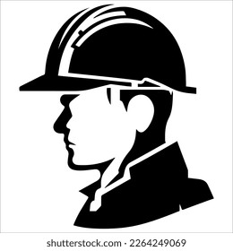 Man with safety helm isolated