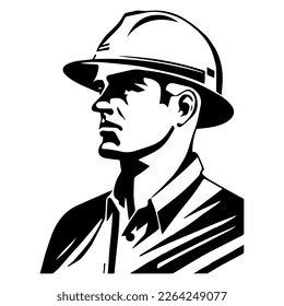 Man with safety helm isolated