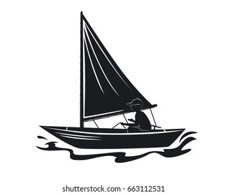 Man sailing silhouette