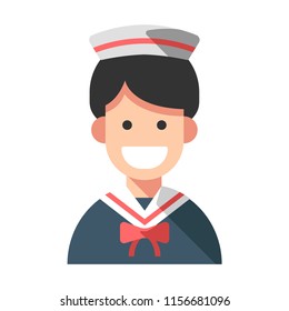 Man with a sailor uniform vector illustration in flat color design