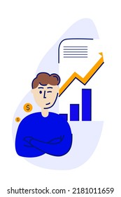 Man sales manager. Business consultant. Vector illustration sales manager