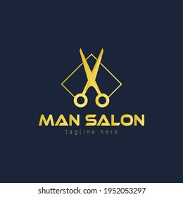 Man salon creative modern vector logo design template