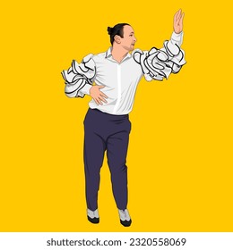 Man salsa dancing isolated vector illustration 