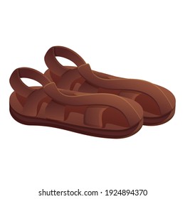 Icono de sandalias de hombre. Dibujo de sandalias masculinas icono vector para diseño web aislado en fondo blanco