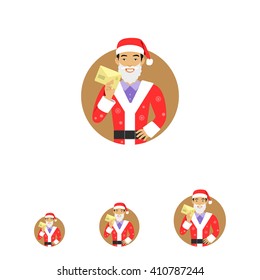 Man in Santa costume with letter