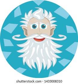 Man Santa Mustache Beard Old Funny Happy Face Head Drawing Character