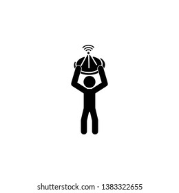 Man and satellite dish icon. Simple glyph, flat vector of technology with people icons for UI and UX, website or mobile application
