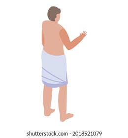 Man sauna icon. Isometric of man sauna vector icon for web design isolated on white background