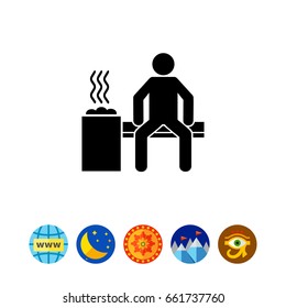 Man in Sauna Room Icon