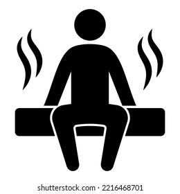 Man in sauna silhouette icon. Sauna Room Vector illustration.