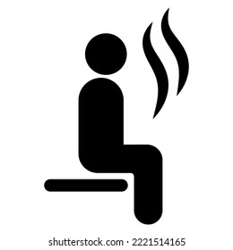 Man in sauna silhouette icon. Sauna Room Vector illustration.