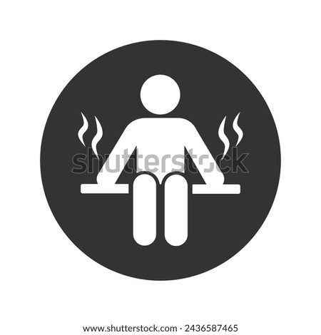 Man in sauna silhouette vector icon isolated on white. spa and sauna icon