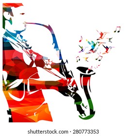 Man with saxophone