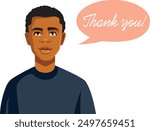 
Man Saying Thank You with Gratitude Vector Illustration. Cheerful guy feeling grateful and polite 
