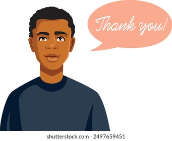 
Man Saying Thank You with Gratitude Vector Illustration. Cheerful guy feeling grateful and polite 
