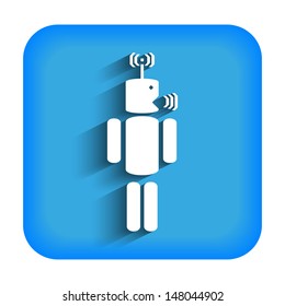 Man says to the antenna on his head icon