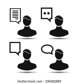 the man says. dialog. set of vector icons