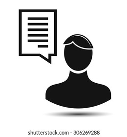 man says flat design icon vector