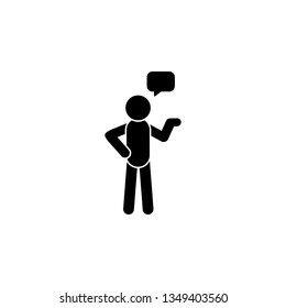 The man says monologue icon. Simple glyph, flat vector of People talk icons for UI and UX, website or mobile application