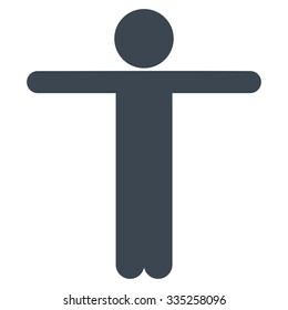 Man Scarescrow vector icon. Style is flat symbol, smooth blue color, rounded angles, white background.