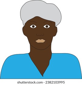 Man with scarf Avatar vector illustration Flat style 
