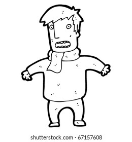 man in scarf cartoon