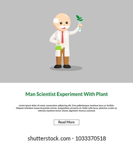 Man Scientist Experiment With Plant Information
