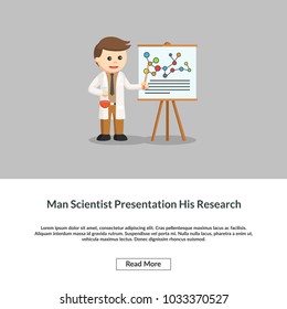 Man Scientist Presentation His Research Information