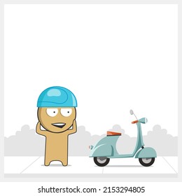 Man and scooter Safe scooter riding
