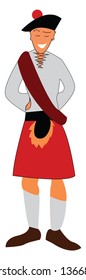 A man Scottish costume vector or color illustration