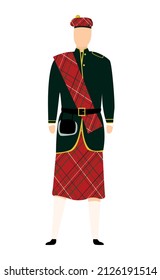 Man in Scottish folk dress kilt - Vector illustration