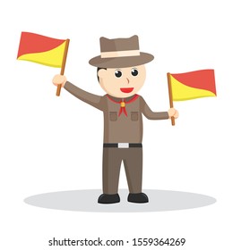 man scout holding smapoure design