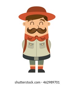 man scout mustache icon vector illustration design
