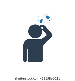 Man Scratching Head from Dust Mite Allergy Icon
