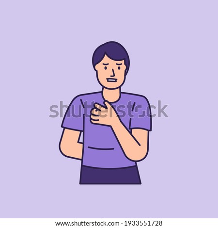 a man scratching his body feeling itchy. have skin disease, ringworm, hives or urticaria. the result of rarely showering. the expression of an uncomfortable person. flat style. vector design.