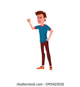 homme hurlant sur un appareil cassé, image vectorielle de petit dessin animé. homme criant sur un appareil cassé en petit caractère. illustration dessinée à plat isolée