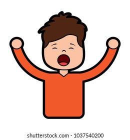 man screaming icon image vector illustration design 