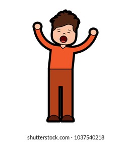 man screaming icon image vector illustration design 