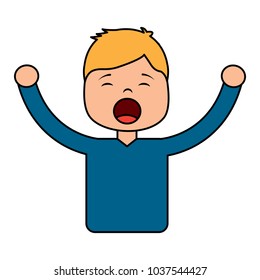 man screaming icon image vector illustration design 