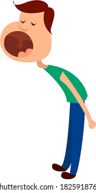 Gritos masculinos, ilustración, vector sobre fondo blanco